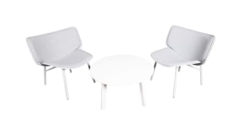 1 stk Hey Coffee table  Ø75 with 2 Dapper armchair dark grey
