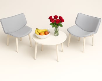 1 stk Hey Coffee table  Ø75 with 2 Dapper armchair dark grey