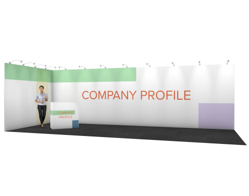 Nova bannerstand 24 m², 3x8m (hjørne)
