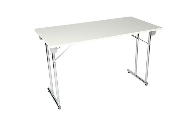 Konferansebord hvit plate/krom, 120x60cm h:73cm