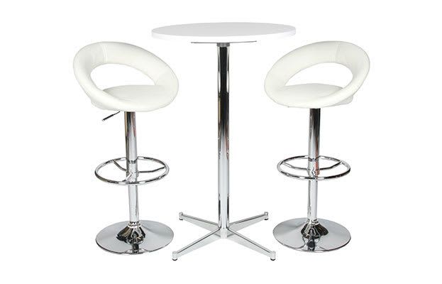 5275 ståbord diam. 70 cm med 2 stk. 5095 barstoler