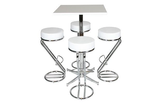 5295 ståbord 70 x 70 cm med 4 stk. 5185 barstoler