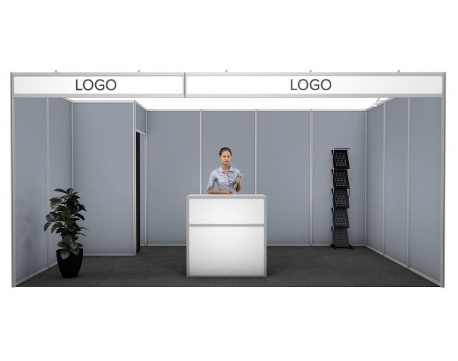 Medinova  coloured walls 15 m², 3x5m (booth)