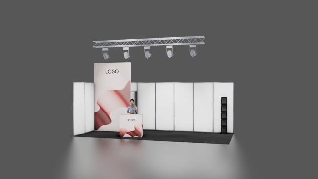 Appearance hvite vegger 21 m²,  3x7m (hjørne)