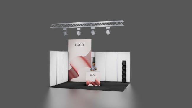 Appearance hvite vegger 20 m², 4x5m (hjørne)