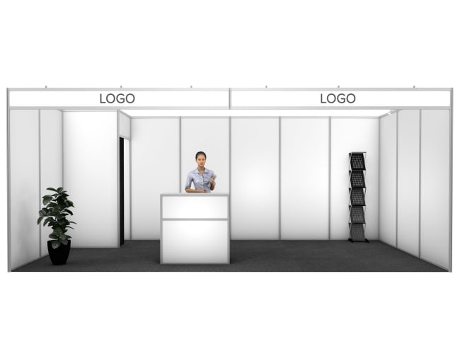 Medinova white 18 m², 3x6m (booth)