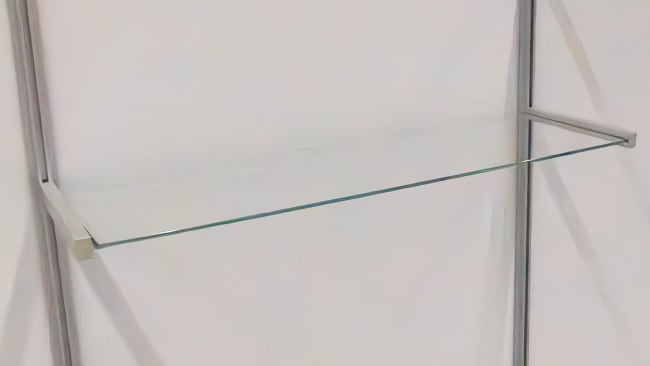 Straight glas shelf, d:30cm