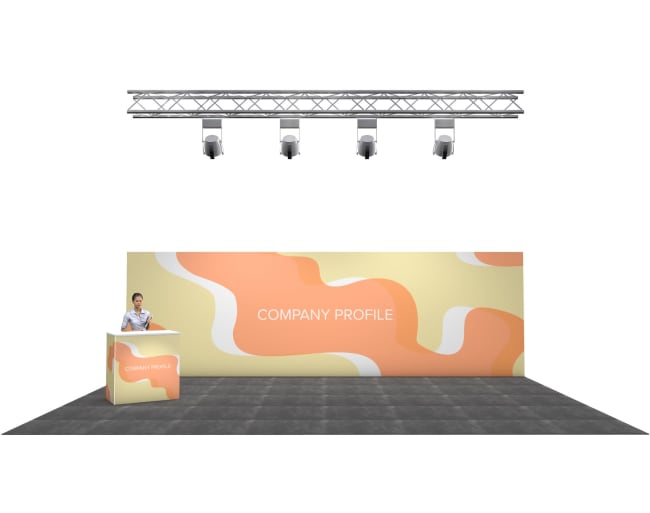 Nova bannerstand enkel vegg 40m², 8x5m