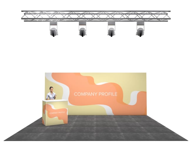 Nova bannerstand enkel vegg 30m², 6x5m