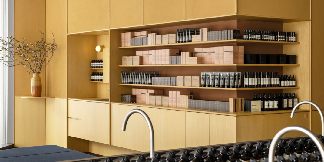 Cover image for Aesop store: blend of minimalism and functional elegance