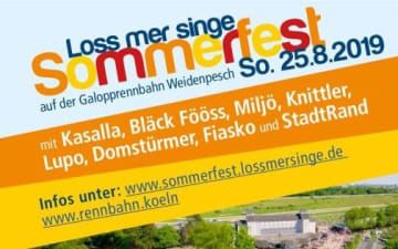 Loss mer singe – Sommerfest an der Rennbahn am 25.08.2019