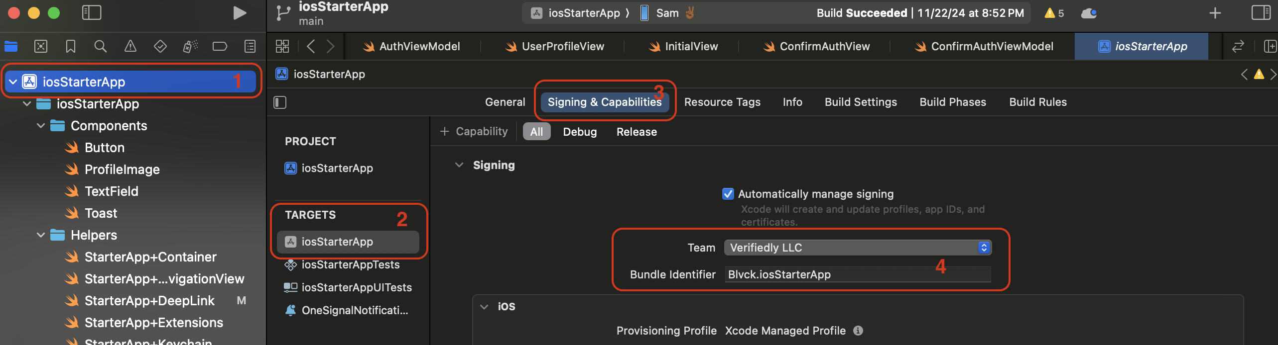 Setting the bundle identifier