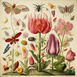 'Insects and Flowers' Botanical Print #17