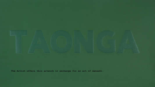 TAONGA, from ‘The Artists’ Resale Royalty Blockchain Manifesto’ series, 2022