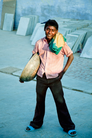 Young volunteer in the Lalita Temple Ashram in Varshana, Uttar Pradesh #8/8