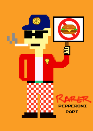 NFT PAPI #5 -  RARER "PEPPERONI PAPI"  NFT PAPT X RARE PIZZAS EDITION 1/1
