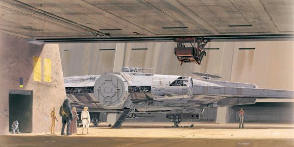 Ralph McQuarrie "Spaceport Hangar on Mos Eisley" Variant - Acrylic Panel Print