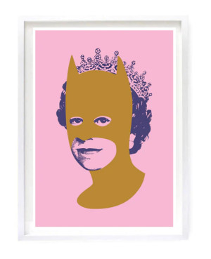 Rich Enough to be Batman - Gold, Blue and Pink Digital Print A2 edition