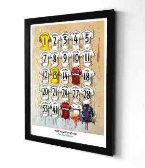 West Ham European Champions Squad Shirts A2 Signed Limited Edition Print