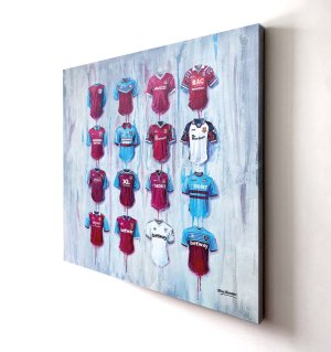 West Ham FC Shirts 30x30 Canvas