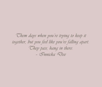 Trying to keep it together