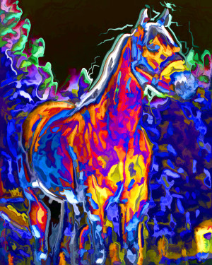 Horse With Galloping Colors