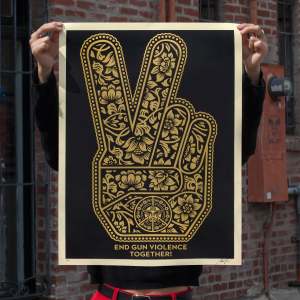 END GUN VIOLENCE TOGETHER Peace Fingers