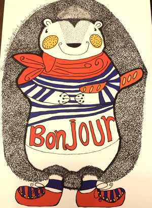 Bonjour in Red Shoes ©2019 by Daljinder Nagi of Beechog Illustrations