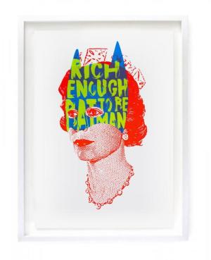 Rich Enough to be Batman - Elizabeth Blue Red Yellow Glitter