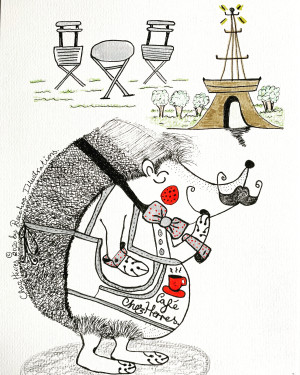 Grey Bow Tie Chez Herres © 2020 by Daljinder NAGI of Beechog Illustrations 
