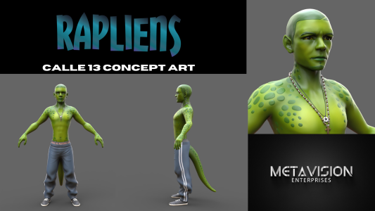 RAPLIENS - Rene Calle 13 concept art by Pablo Munoz Gomez & Anthony Gonzalez