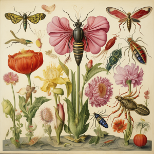 'Insects and Flowers' Botanical Print #36