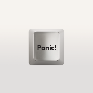 Computer Key with Panic 1 Icon - Silver
