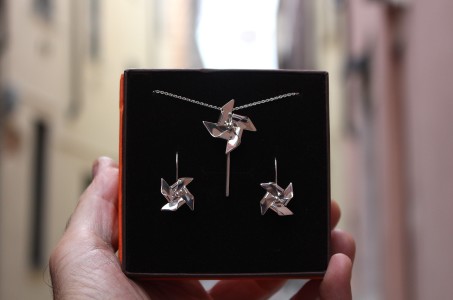 Origami Pinwheel set jewelry