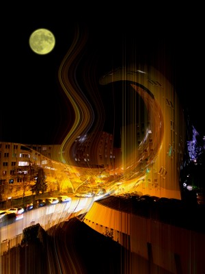 fullmoon over a surreal scenery