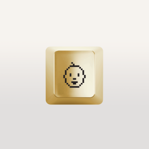 Computer Key with Next Generation Icon - Gold Vermeil