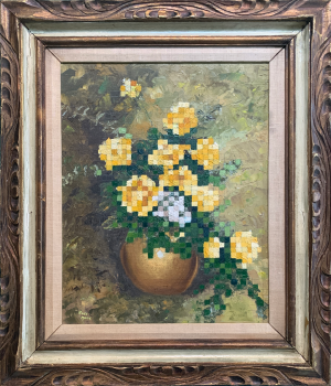 Yellow Pixel Flowers