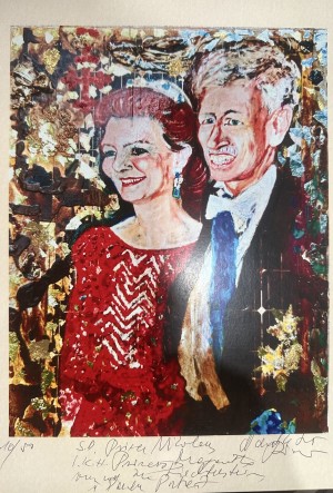 To His Serene Highness (S.D.) Prince Nikolaus von und zu Liechtenstein and his spouse Her Royal Highness (I.K.H.) Princess Margaretha von und zu Liechtenstein, l, a double portrait, limited edition