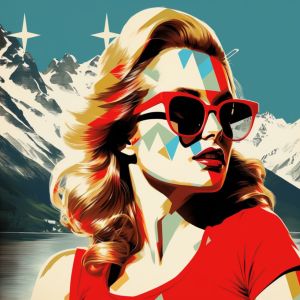 WOMAN IN THE SWISS MOUNTAINS