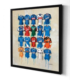 Ipswich Town FC Shirts Framed 20x20 Canvas