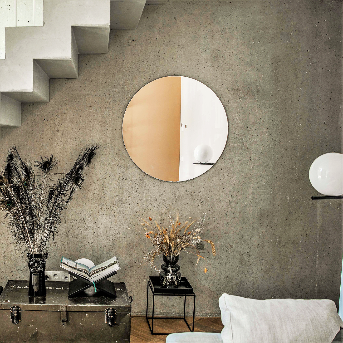 spiegel in een ronde vorm