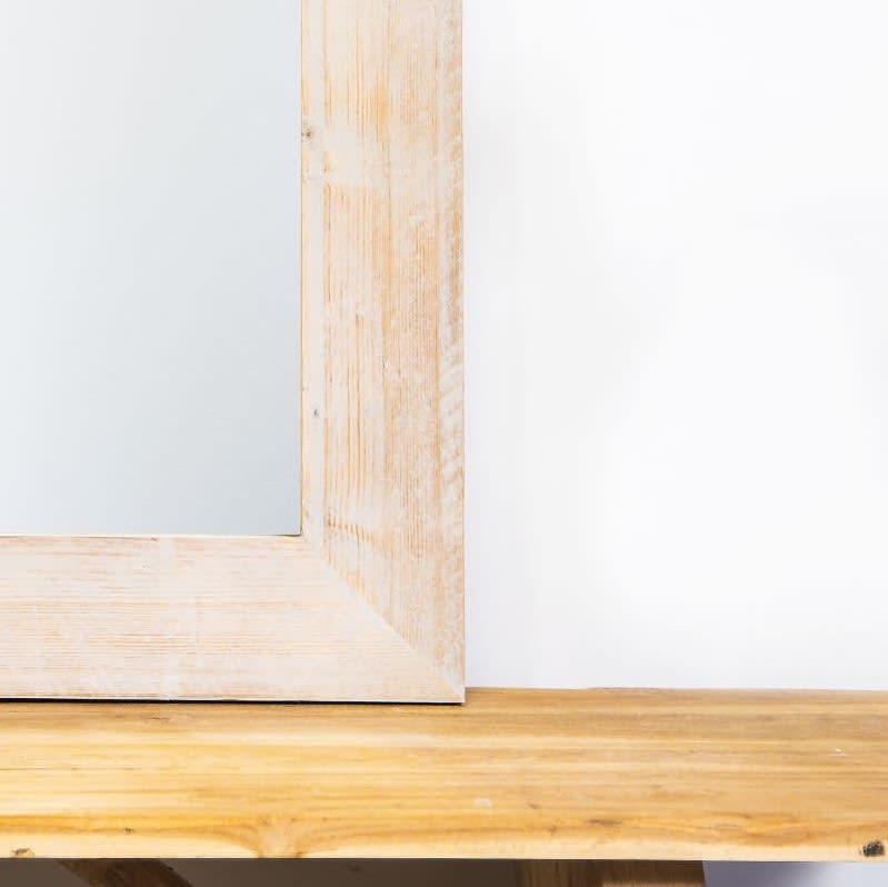 houtkleurige spiegel