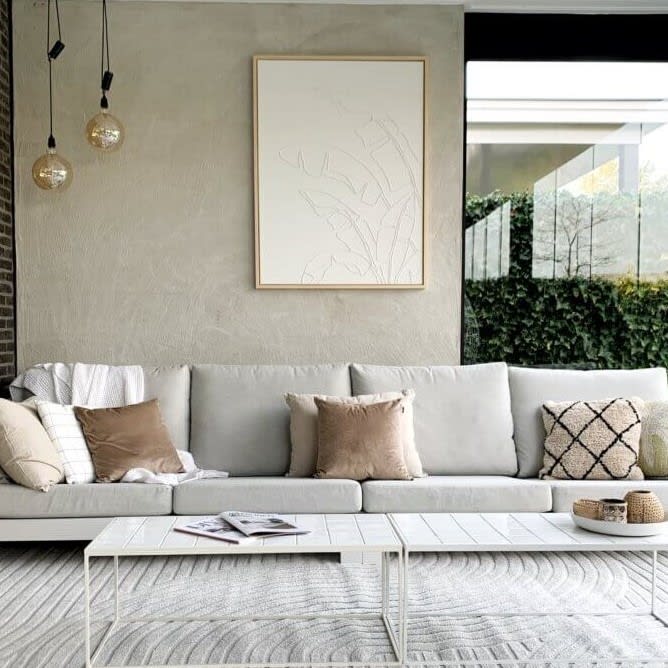 woonkamer decoratie aardetinten