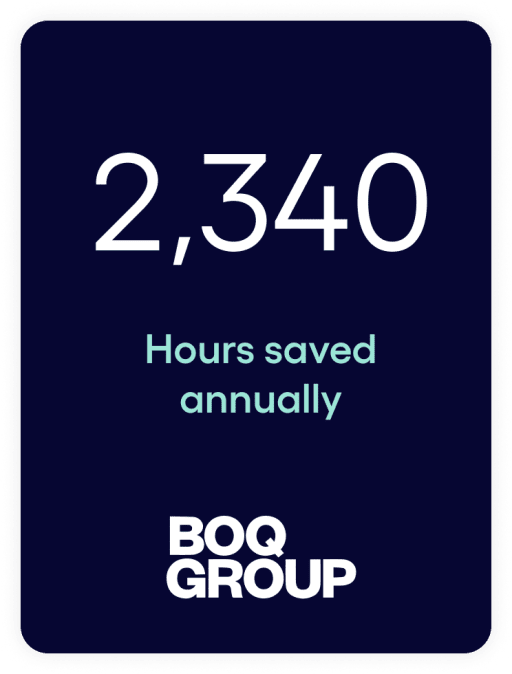 2,340 hours saved annually - BOQ GROUP