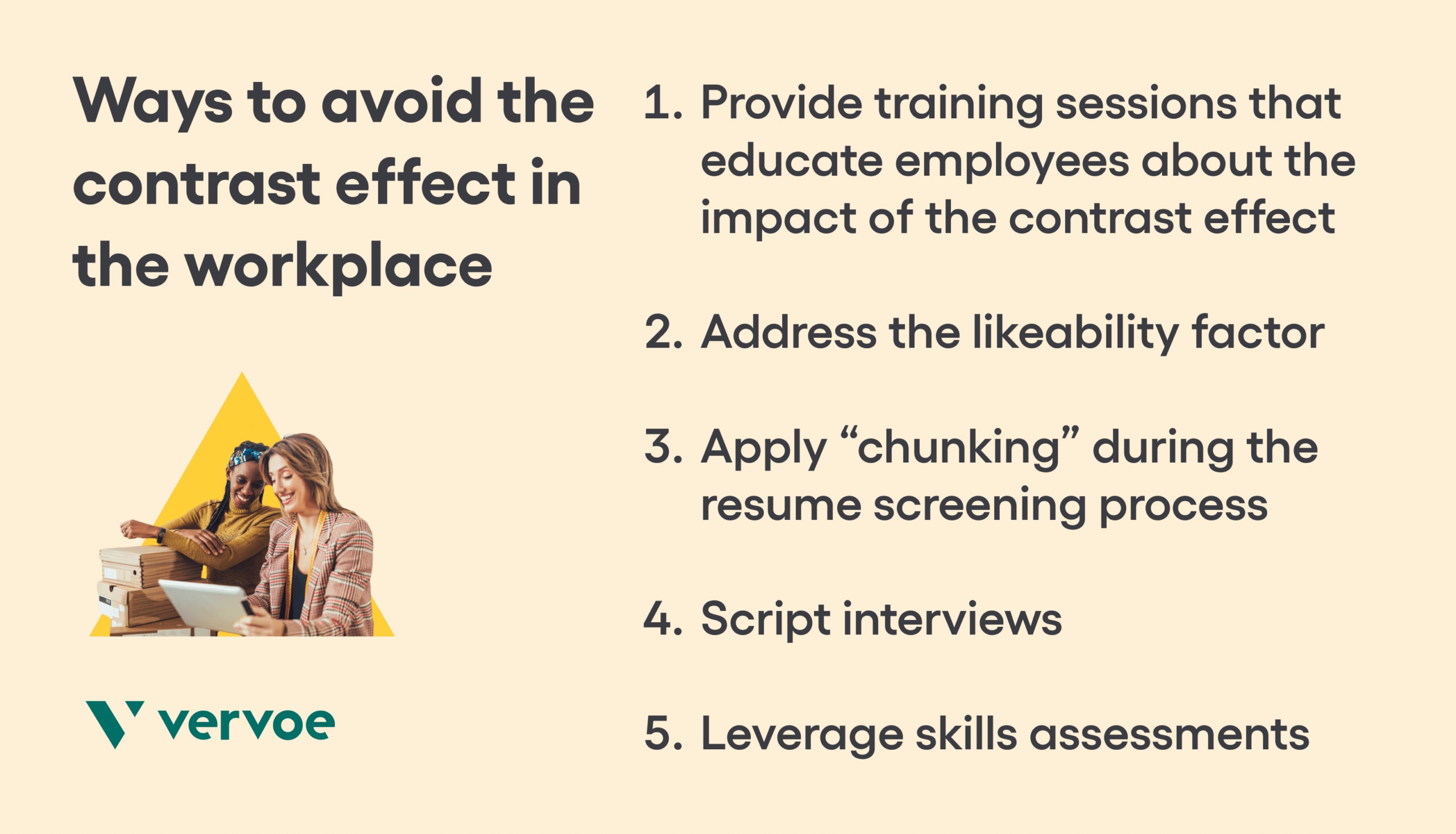 Ways to avoid contrast effect in the workplace