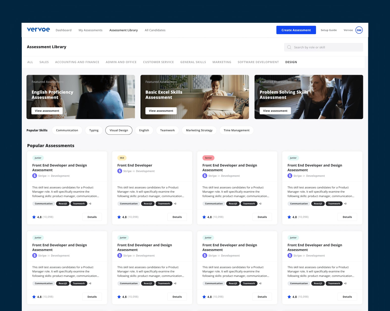 Vervoe healthcare assessment library