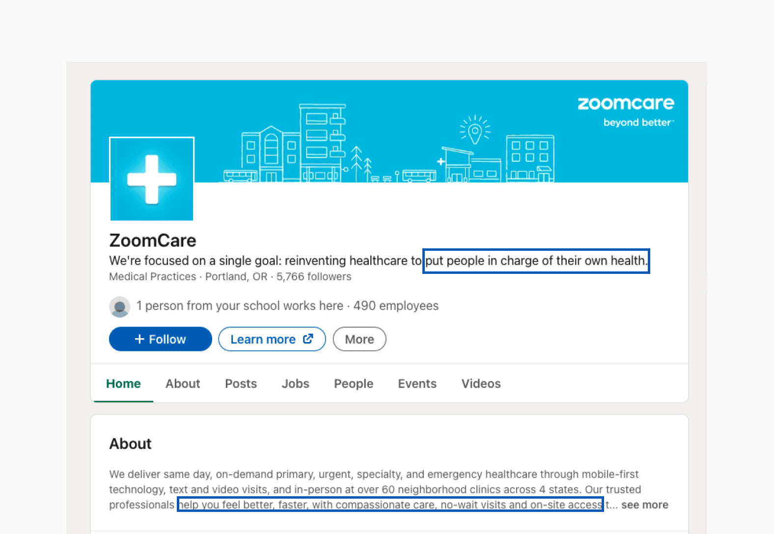 ZoomCare LinkedIn