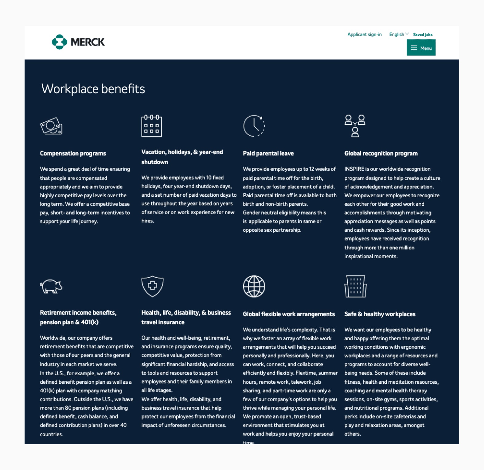 Merck benefits
