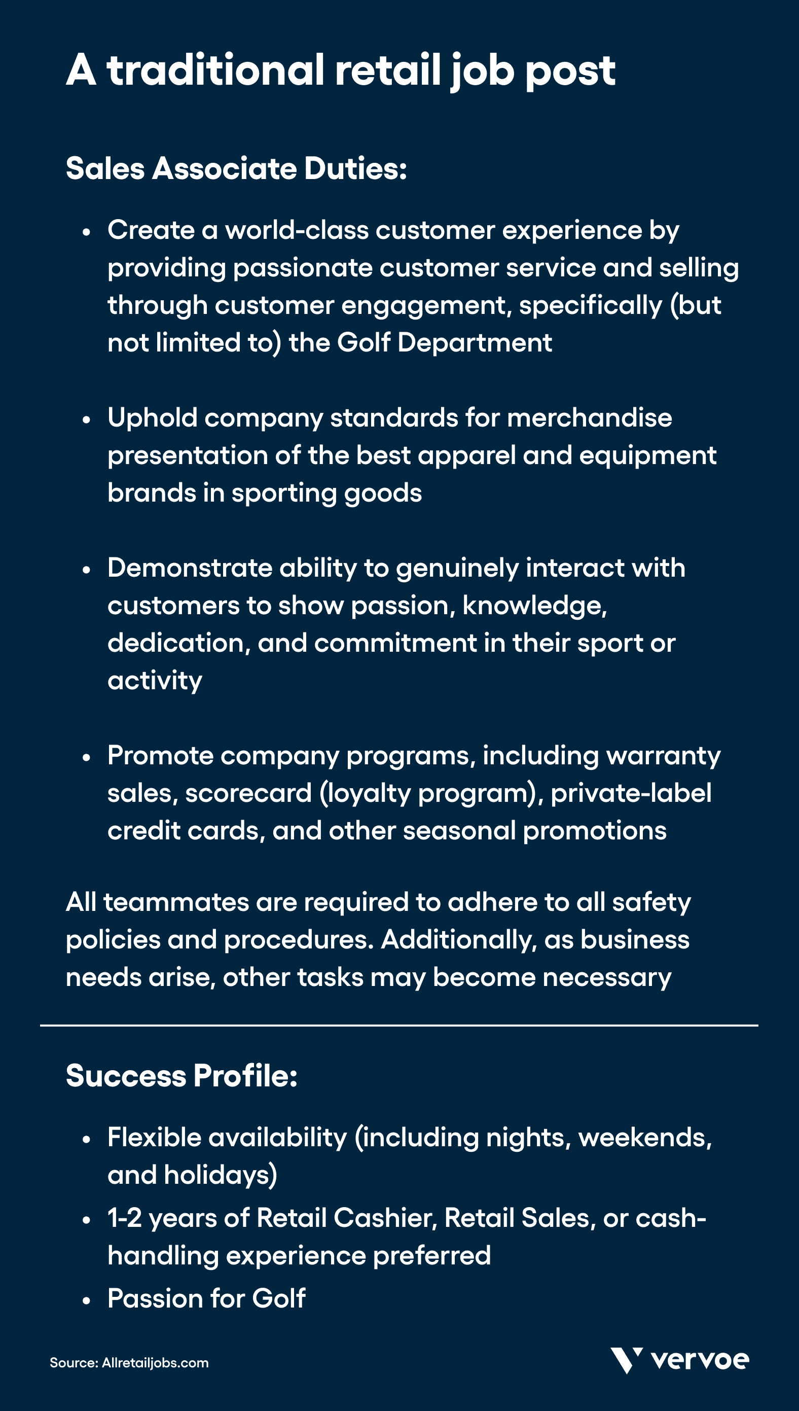 A traditional job description