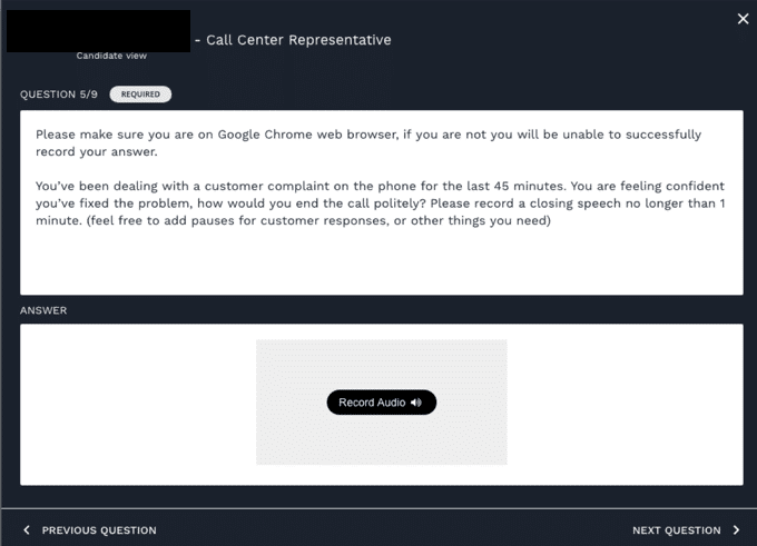 call center talent trial 2